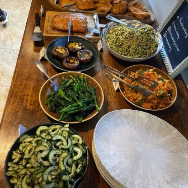 a variety of food on a table