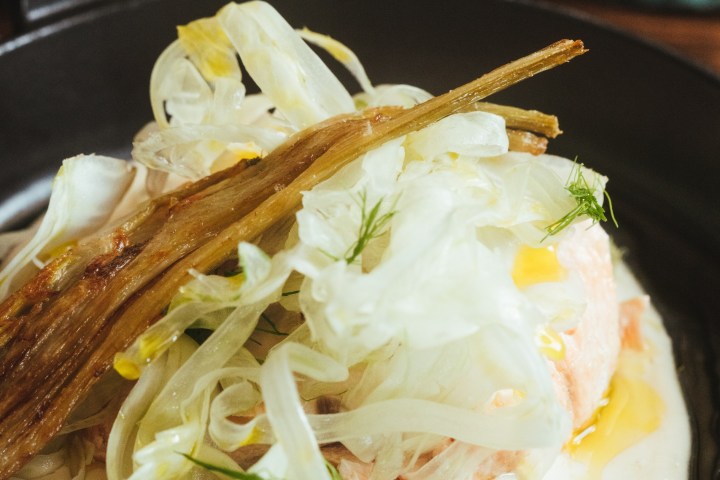 a plate of food on a table