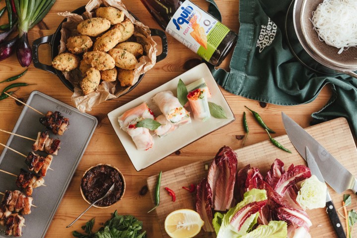 a variety of food on a table