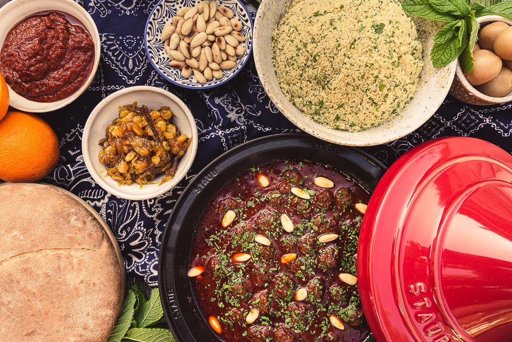 a bowl filled with different types of food on a table
