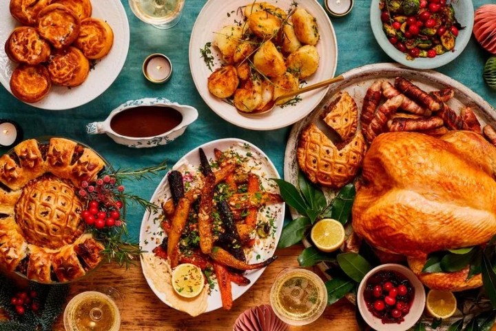 a bunch of food on a table