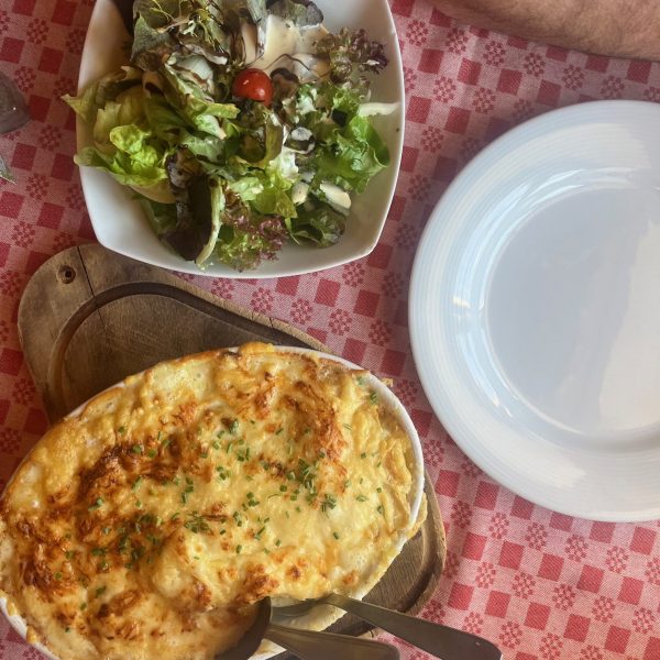 a plate of food on a table