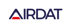 Logo with the word 'AIRDAT' in blue; the letter 'A' has a red triangle underneath.