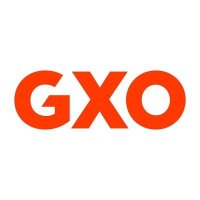 Bold orange letters 'GXO' on a white background.